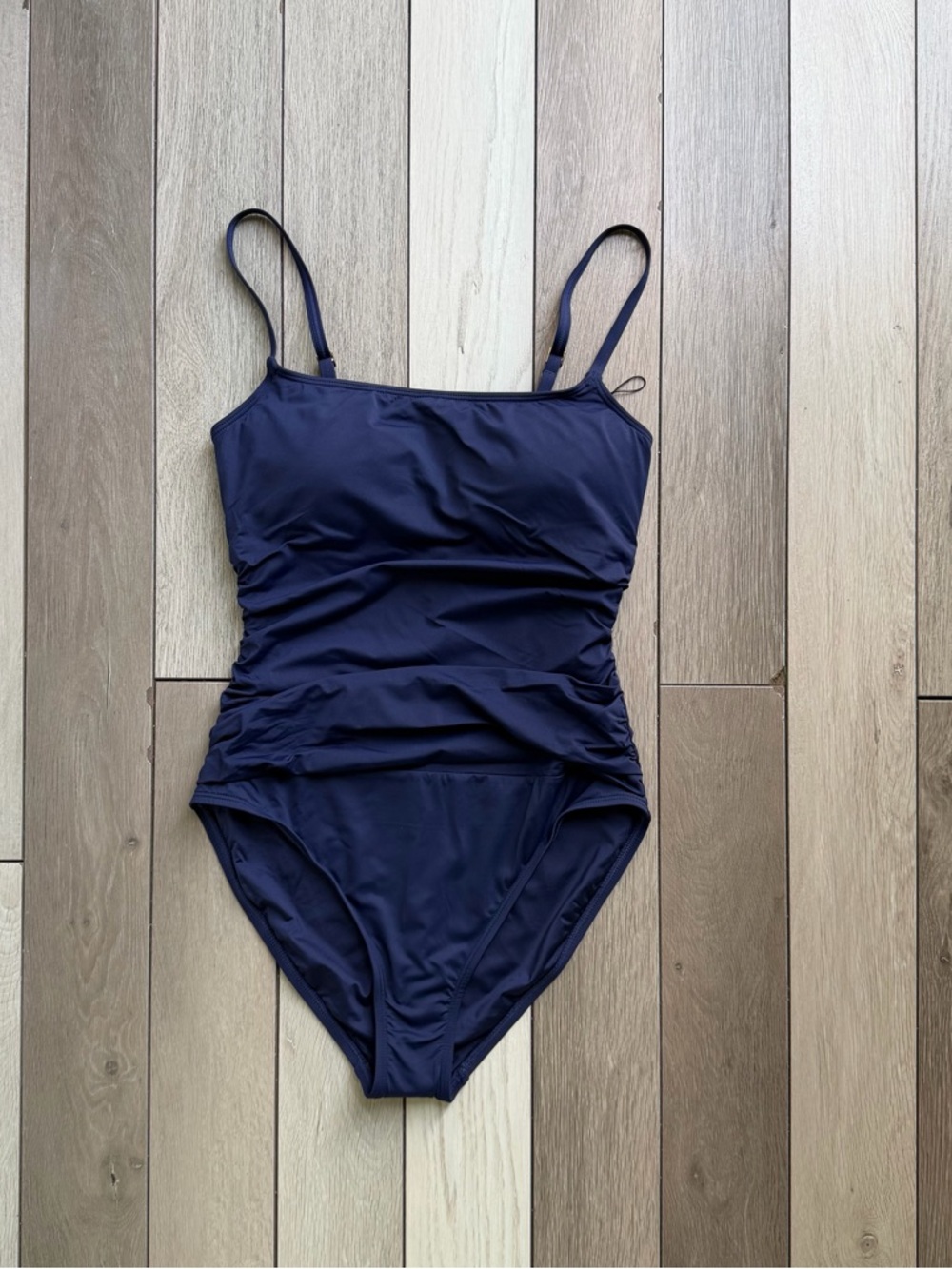 La Blanca Navy Ruched One Piece Swimsuit NWT Size 12